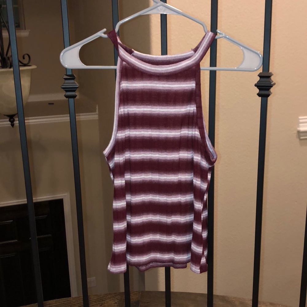 Red and white crop top